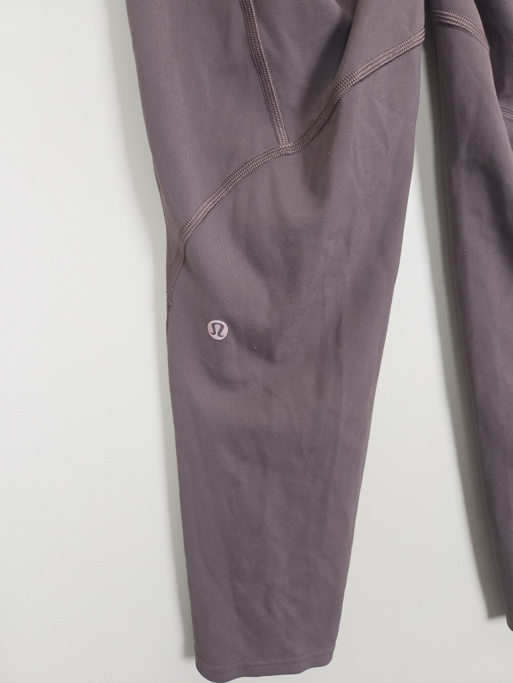 Lululemon X Soulcycle Set Sports Bra 24" Leggings Purple Taupe Womens 12 Everlux - Picture 9 of 11